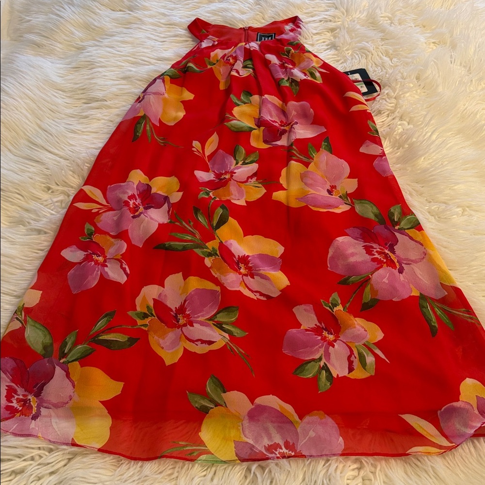 JH Floral Multicolor Summer Dress size 8 length 37” bust 32” brand new - Picture 6 of 9